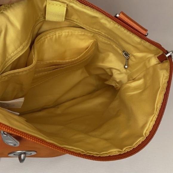 Baggallini Crossbody Purse Bag Orange Nylon Compact Lightweight Travel Bag - Picture 7 of 12